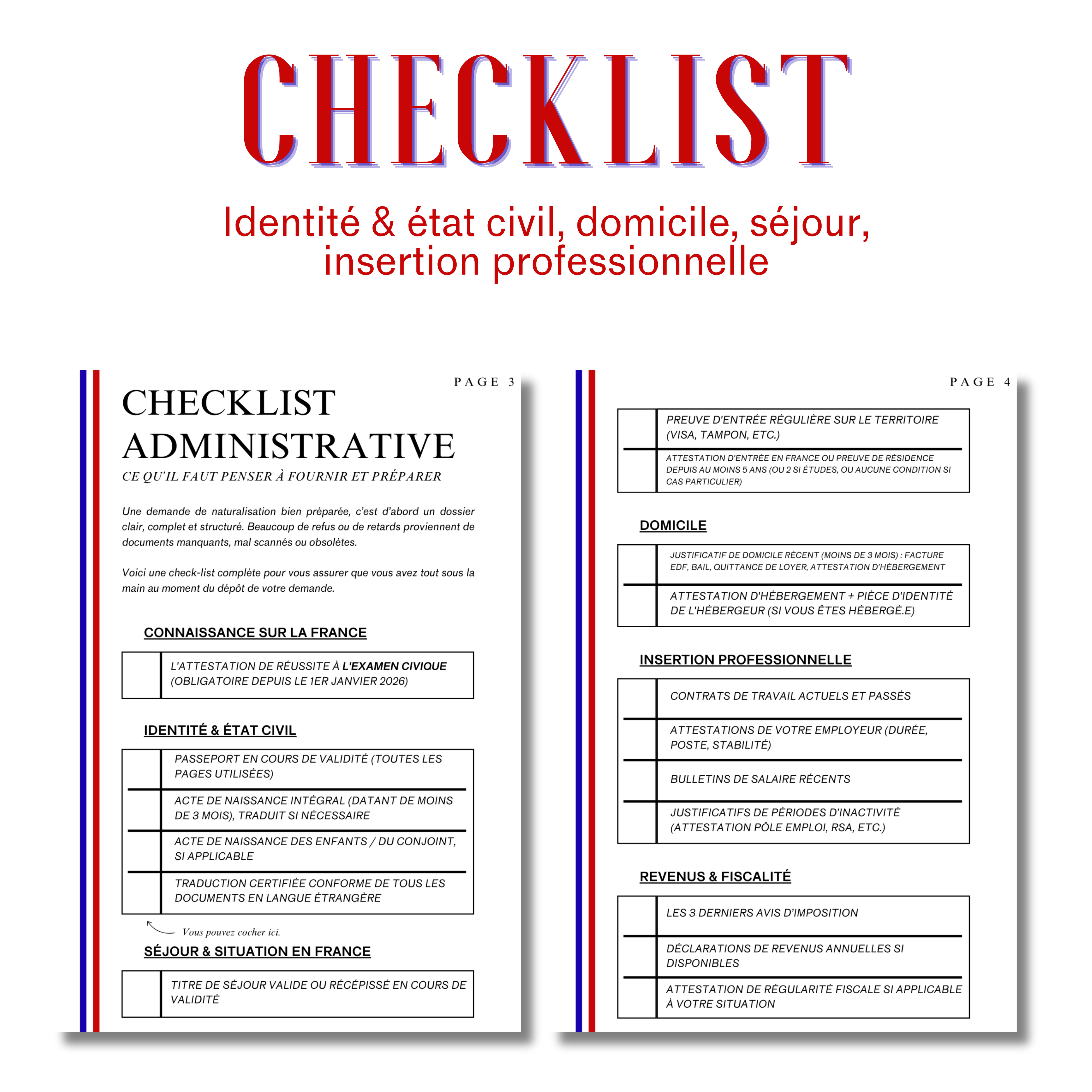 [PDF] Checklist Administrative - Dossier de Naturalisation