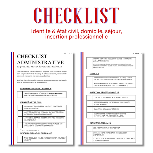 [PDF] Checklist Administrative - Dossier de Naturalisation